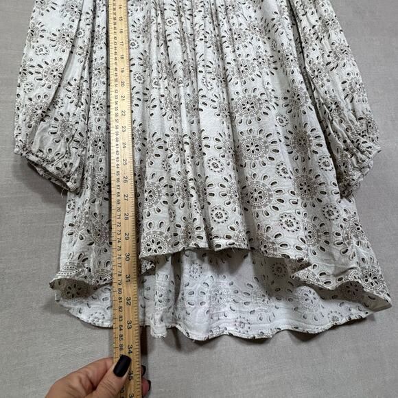 Zara Woman Eyelet Lace Dress Medium Romantic Chic Boho Indie Retro Parisian - Picture 6 of 7